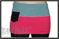 "Puk" Minirock in petrol-grau und pink